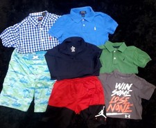 Lot Of 7 Boys Size Small 6/7 AIR JORDAN POLO UNDER ARMOUR NAUTICA WRANGLER