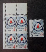1960 Camp Fire Girls - Cat # 1167 Plate Block and Single 4c Stamps MNH OG