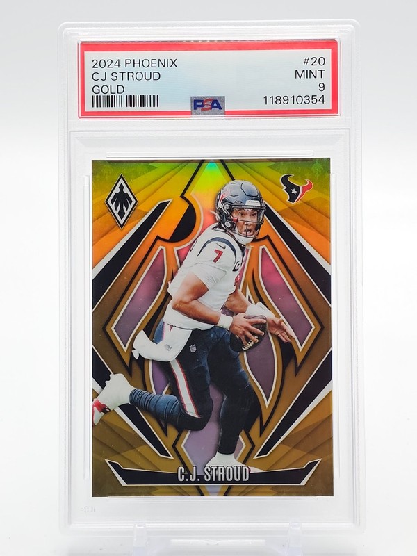 C.J. STROUD 2024 PHOENIX FOOTBALL GOLD /10 #20 HOUSTON TEXANS PSA 9 Q5997