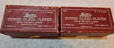 LEITZ  2" X 2"  Cover Glass Plates Ground Edges New York, NY USA 15190 2 Boxes 