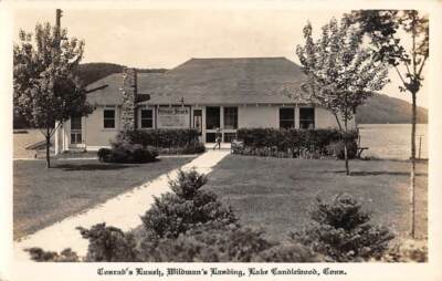 LAKE CANDLEWOOD, CT ~ CONRAD'S LUNCH REAL PHOTO PC used 1938 Danbury to Philad.