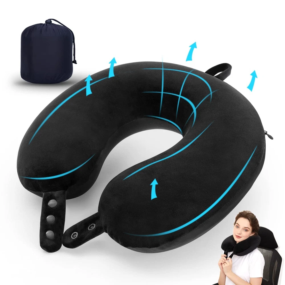 Memory Foam Travel Neck Pillow for Head Support and Comfortable Sleep Memory Foam Travel Neck Pillow for Head Support and Comfortable Sleep