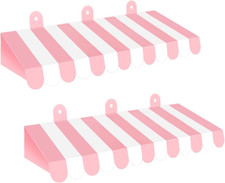 2 Pieces Circus Awnings Decoration, 3D Carnival Tent Striped Awning Wall Decorat