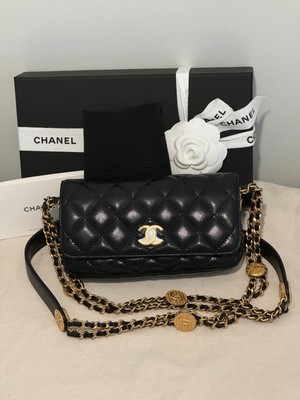 Sale Chanel Chanel Button Top Flap Bag Chanel Mini Black Caviar