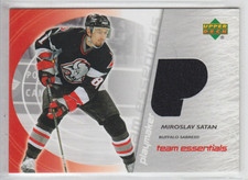 2003-04 UD SERIES MIROSLAV SATAN JERSEY GAME USED ESSENTIALS PLAYMAKER Sabres