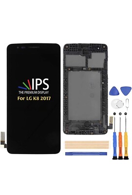 LG K8 2017 X240 LCD Display Touch Screen Digitizer Replacement Black + Frame New