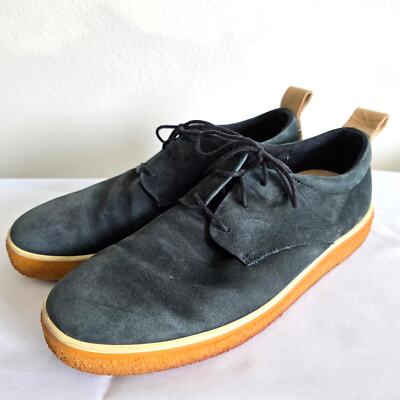 Ecco Crepetray Men's Black Suede Sneakers Casual Shoes Crepe Sole