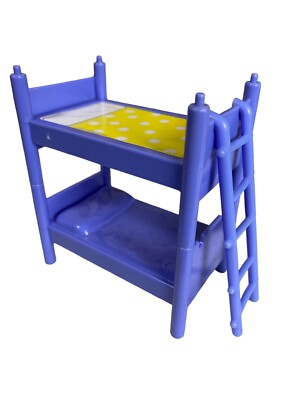 Peppa Pig House Purple Bunk Beds With Ladder Dollhouse Size