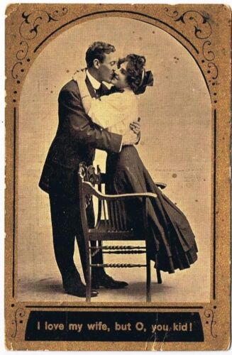 Carte postale BD I Love My Wife But O You Kid MB en fer à cheval 1909 - Photo 1 sur 2