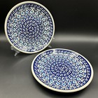2x-Polish Pottery Plates Boleslawiec Handmade Vintage Marked 7.5 Inch