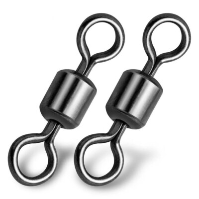 50pcs Fishing Barrel Swivel Stainless Rolling Swivel Solid Ring 9lb-1320lb