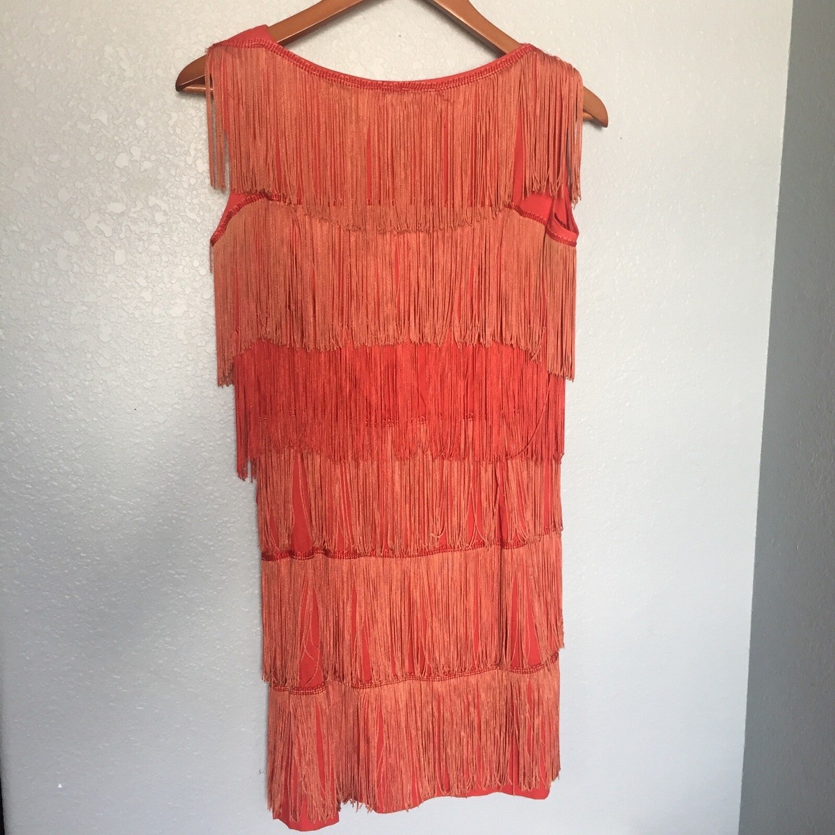 orange flapper dress Orange floral print silk chiffon 1920s dress with tiered skirt