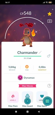 Pokemon Shiny Dynamax Charmander (Tr.a.d.e 20k stardust or P.T.C 80k stardust)