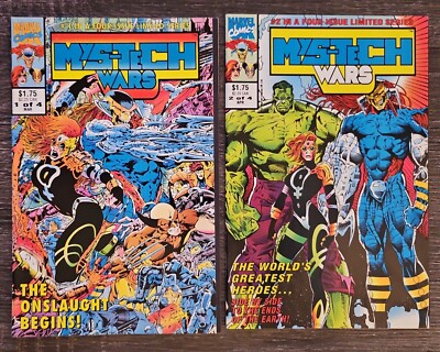 MYS-TECH WARS #1 + 2 - 2 Book Lot Set -  Marvel UK Comics 1993 - Hulk Onslaught 