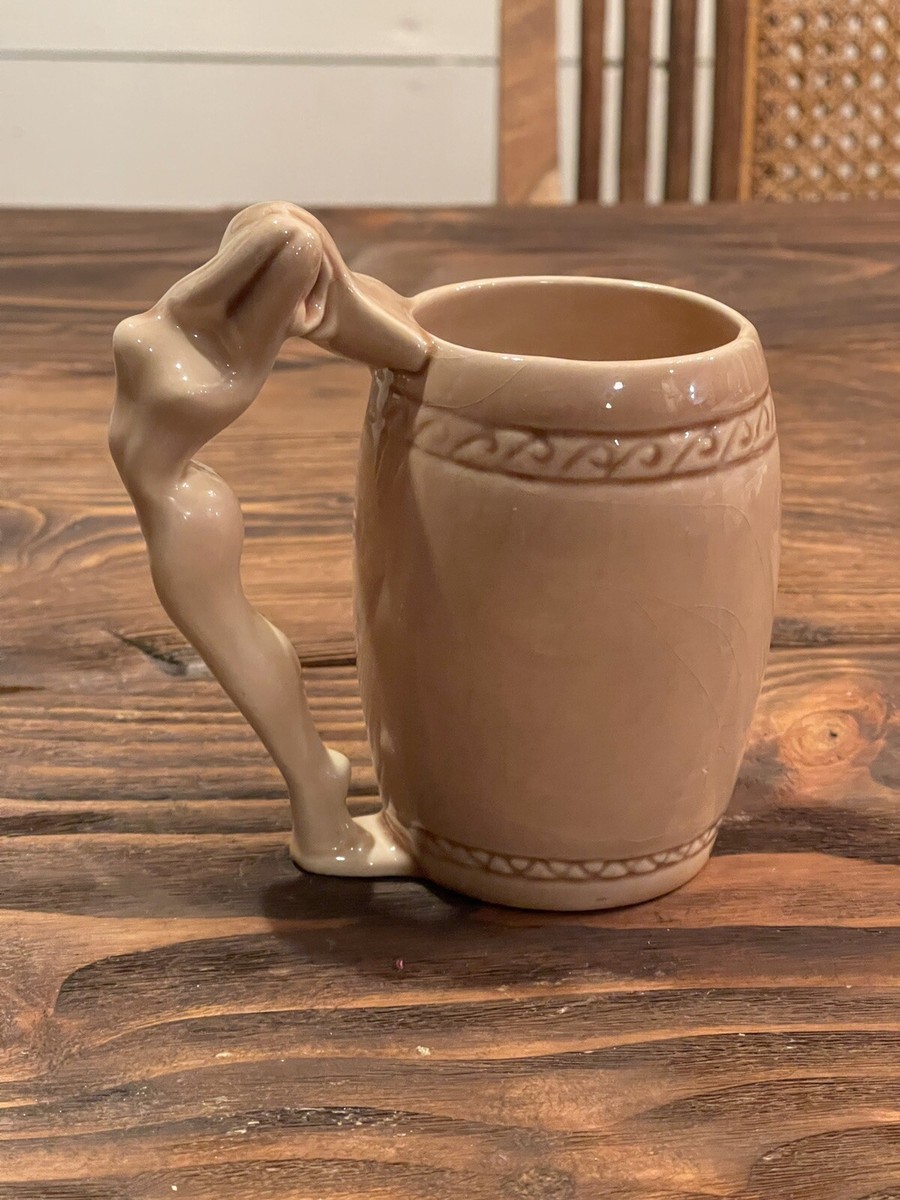 Vintage Signed Dorothy Kindell Nude Woman Handled Art Pottery Mug