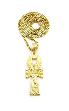 Egyptian Engraved Eye on Ankh Cross Pendant 24" Various Chain Necklace XQP54