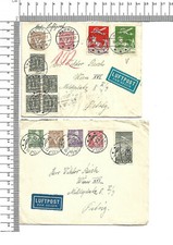 18.9.1936 Danmark Luftpost Hammel - Wien & 21.12.36 - Mi DK 143 DK 145; 60149