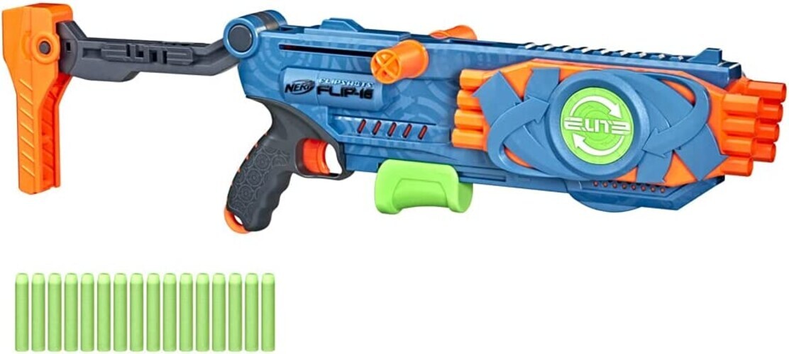 Blaster Nerf Elite 2.0 Flipshots Flip-16 Hasbro avec 16 fléchettes en mousse