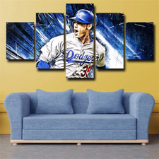 Cody Bellinger Los Angeles Dodgers Baseball Player 5 Piece Panel Canvas Wall Art