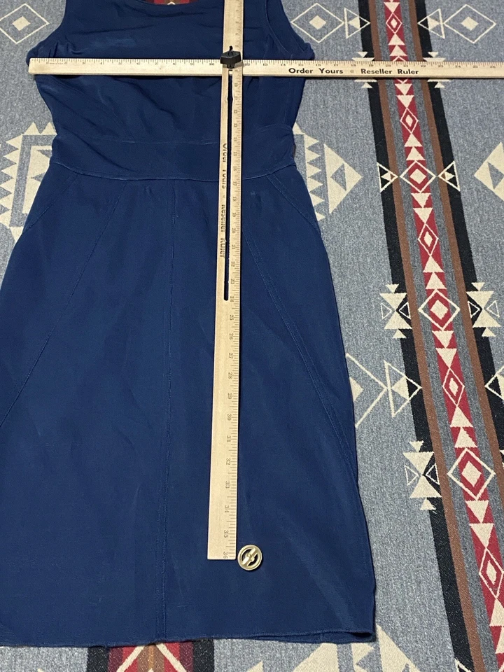 Vestido Vaina Valentino Roma Azul Marino EU 38 US 2 Lazo Espalda Abierta BR Foto 3 de 4