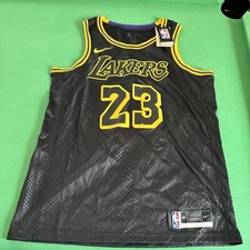 Nike Los Angeles Lakers LeBron James 23 Jersey Black yellow Dj1433-011 Size L 48