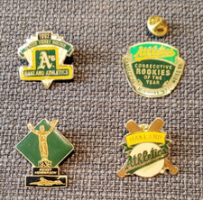 4 Oakland A’s MLB pins-1992 season ticket holder, Rickey Henderson 939 bases...