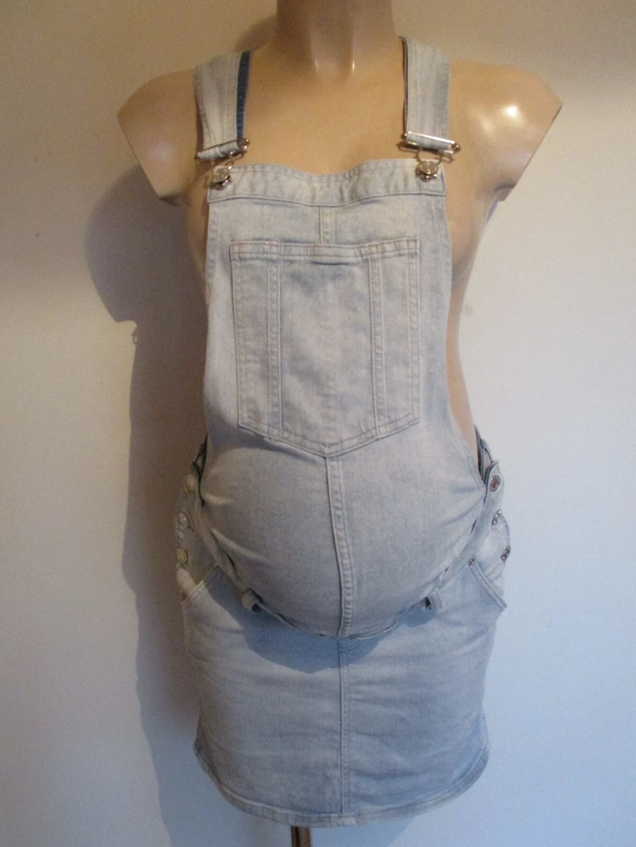 Maternity denim shop pinafore