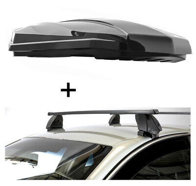 DACHBOX STRIKE440L+Dachträger K1 MEDIUM für für Toyota Auris (5Türer) 10-12