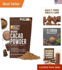 Rich Organic Cacao Powder 16 oz - Perfect for Baking & Smoothies, No Additives