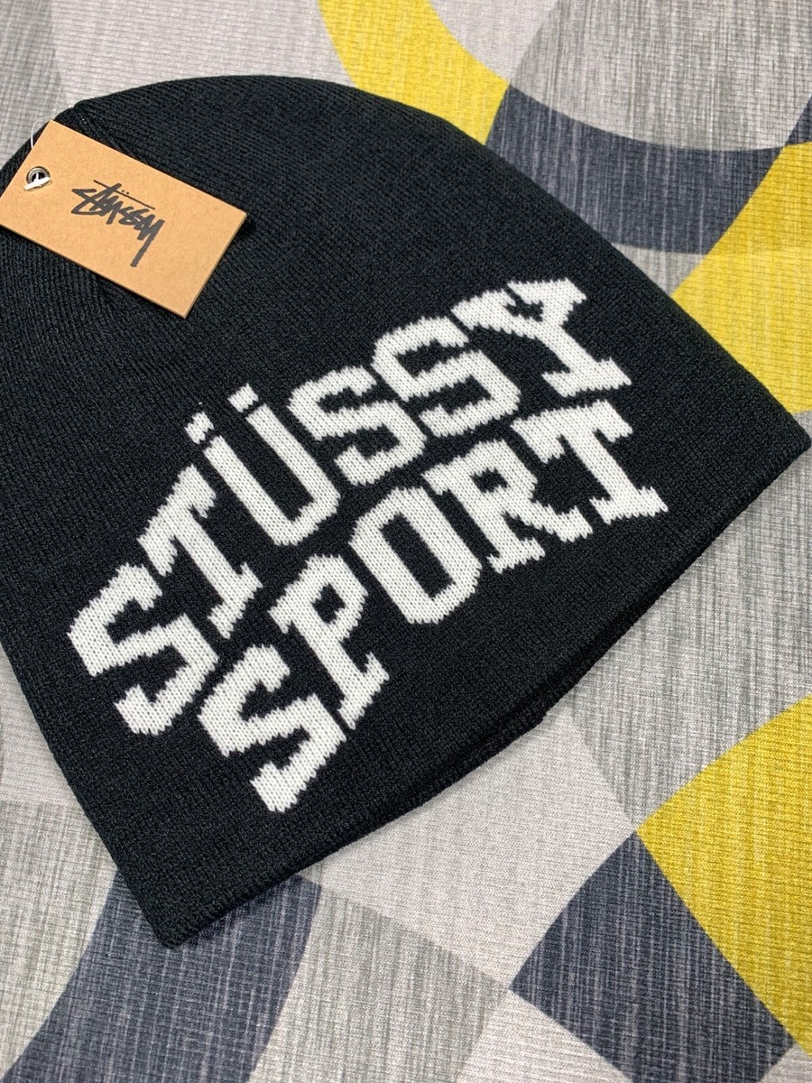 Stussy Sport Jacquard Skullcap Beanie - Black | eBay