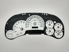 US Speedo White Silverado SS Overlay for GM Clusters 03-05 1500 Gas LED Edition