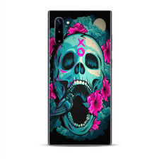 Skins Decal Wrap for Samsung Note 10 Plus Skull Dia De Los Muertos Design Bird