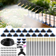 100FT Drip Irrigation System,Garden Watering System with 17 Copper Nozzles&1/4" 