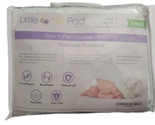 Little Ones Pack n Play Mini Crib Mattress Protector Waterproof 2 Pack   NEW