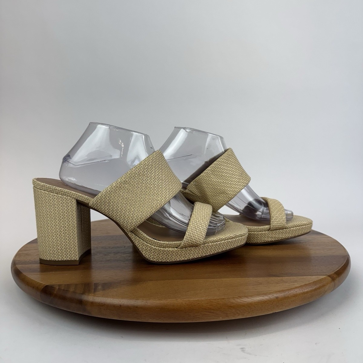 New Womens Nordstrom Rack Annella Beige Slip On Block Heels