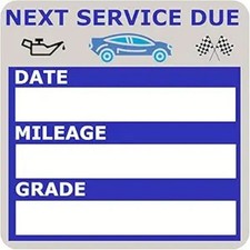 Oil Change Reminder Stickers, Static Cling, 2x2 Inches, 120 Count, Color: Blue