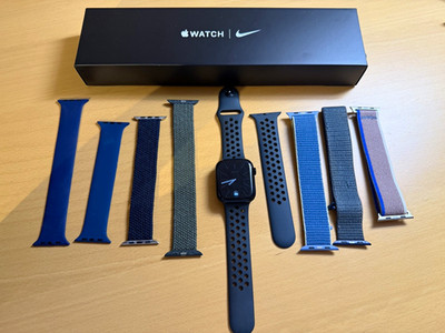 Apple Watch Series 7 45 mm Nike Schwarz Aluminium GPS + Cellular A2478 Uhr