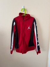 Nike Jordan Tricot Jumpman Red Long Sleeve Zip Up Boys Track Jacket Size Med
