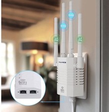 Dual-Band WiFi Extender 1200 Mbps Long Range Wireless Signal Booster w/ Ethernet