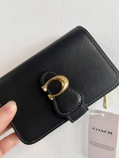 COACH Medium Wallet Leather Black CA193 outlet New With Box