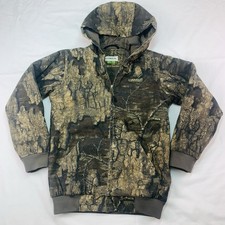Magellan Outdoors Realtree Camo Hooded Full Zip Hunting Jacket Youth M Lined
