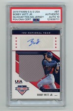 Bobby Witt Jr Signed 2019 Stars Stripes USA Silhouettes Sig Jersey PSA 10 POP 1