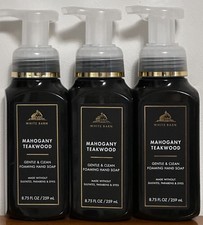 Bath Body Works Mahogany Teakwood Gentle  Clean Foaming Hand Soap Wash 3x New 