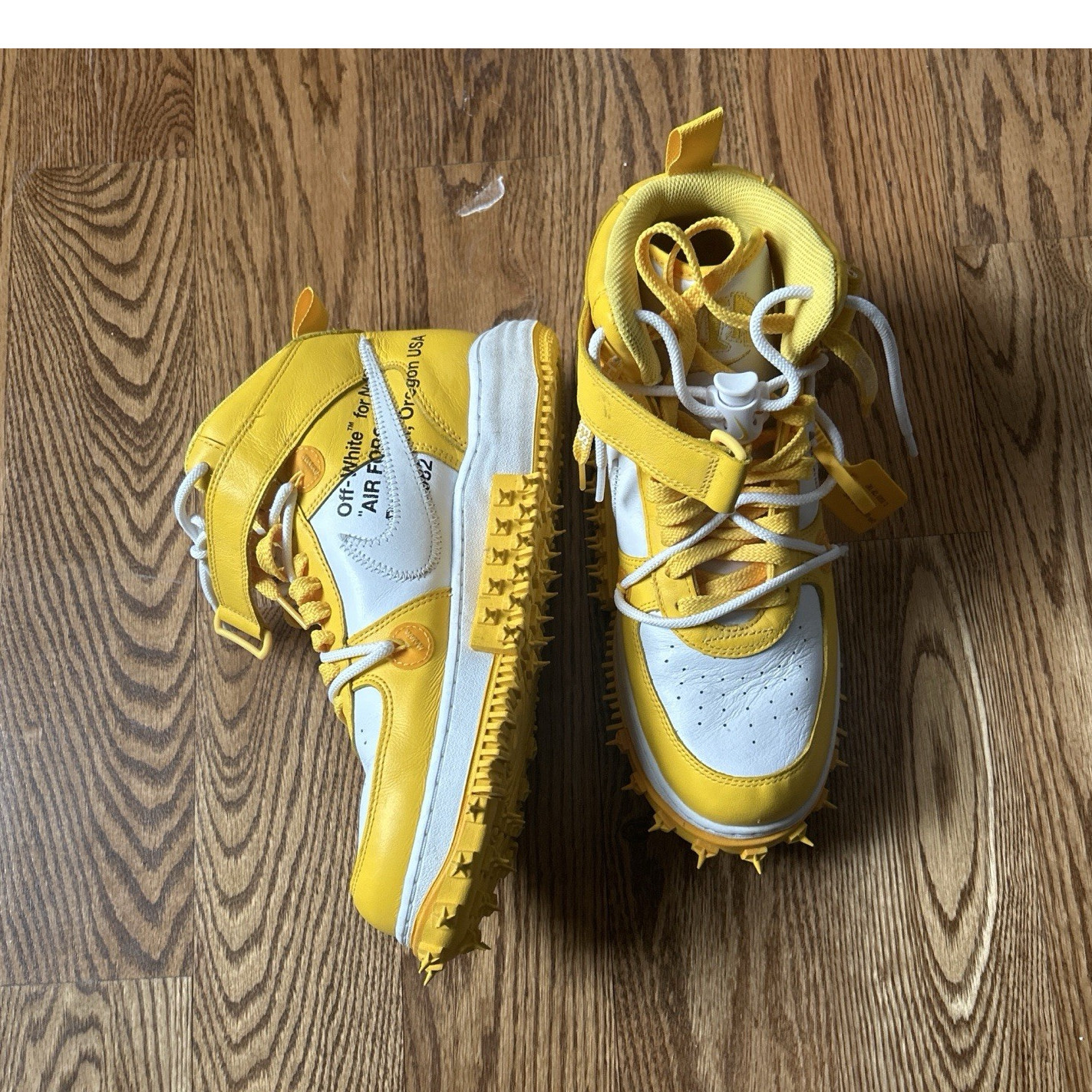 Off-White x Nike Air Force イエロー Nike x Off-White Air Force 1 Mid Men's Yellow/White Colorblock