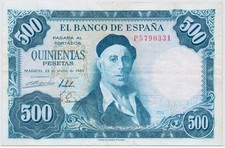 Spain 500 Pesetas 1954, P.148_VF