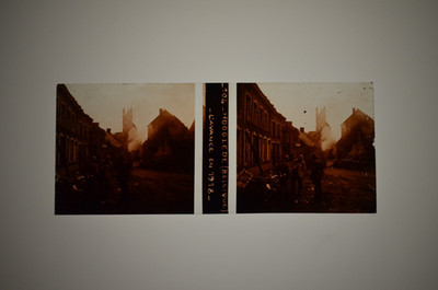14-18 1.WK ''Hooglede (Belgien) Vorlauf von 1918'' - 3D Stereo positive Glasplatte