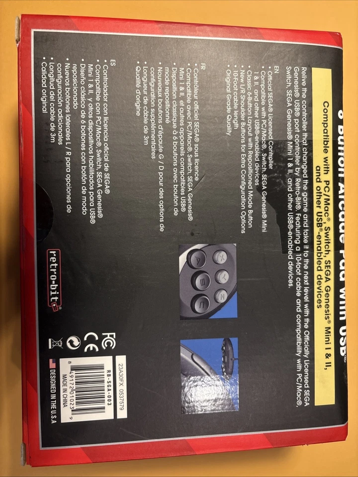 Retro-Bit Official Sega Genesis USB 8-Button Controller - Image 3 of 4
