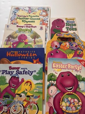 Barney Book Lot 7 Hardcover Board Books, Paperback Storybook Easter,Halloween