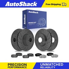 Front Rear Drilled Slotted Brake Rotors Ceramic Pads For 2008-2010 Saturn Vue