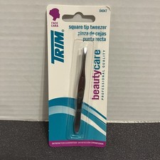 Trim Square Tip Tweezers Face Eyebrow Hair Remover Stainless Steel New  04047